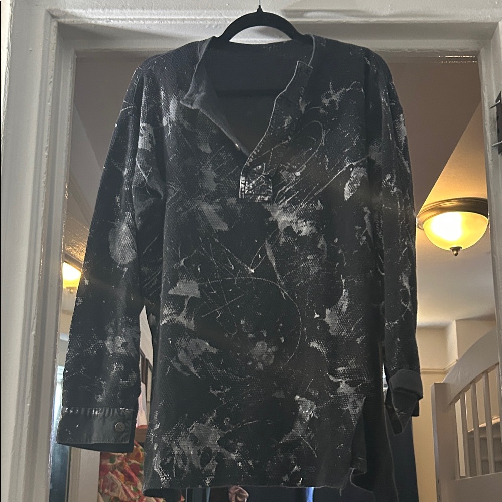 Black and White Abstract Long Sleeve Shirt